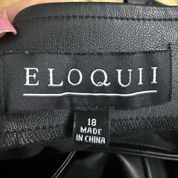 Eloquii faux leather off cold shoulder bodycon midi dress long sleeve midi 18 - Picture 2 of 12